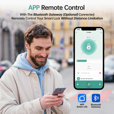 Aluminium-Tür-Smart Lock mit WLAN und Tuya Keyless Entry Keypad Control
