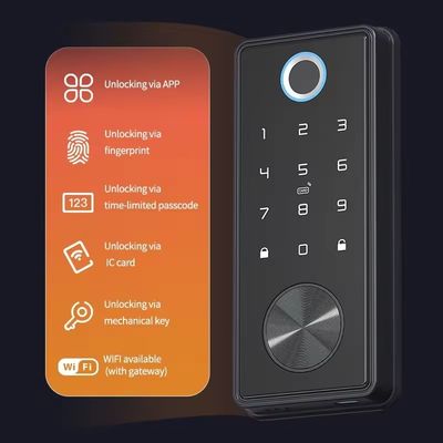 Silber Zinklegierung Fingerabdruck Türschloss für das Home Office WiFi Tuya Netzwerk kompatibel