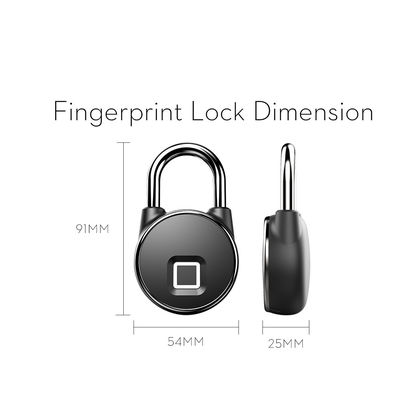 180mAh 3,7V Lithiumbatterie Schwerlast Bluetooth Smart Fingerprint Vorhängeschloss für Tür