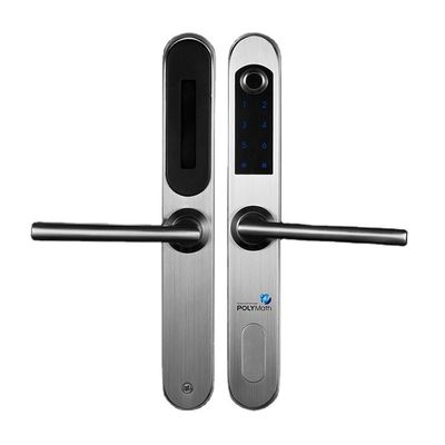 Silberner Edelstahl Fingerabdruck Bluetooth Smart elektronisches Türschloss für Holztür