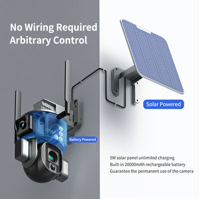 Wireless WIFI Überwachung mit Dual 4K Solarkamera 10X optischer Zoom und Nachtsicht