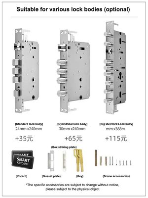 100 Kapazität Smart Metal Door Lock mit Schlüssel und Fingerabdruck/Passwort/Karte