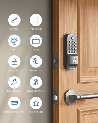 Stahl Tür Smart Schlösser Digital Tuya Wireless Wasserdichtes Passwort Schlüssellos Fingerabdruck