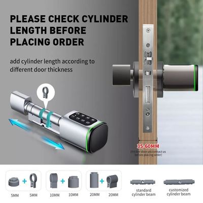 Öffnen Sie Ihre Holztür bequem mit Silber Smart Cylinder Lock Passwort freigeschaltet