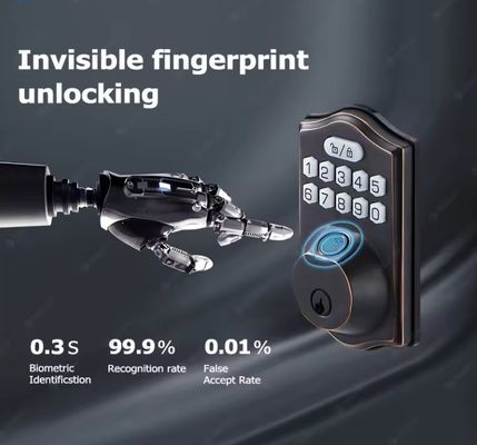 Schlüssellose Eingabe Fingerabdruck Türschloss Tuya Smart Memory Card Datenspeicheroption Grau