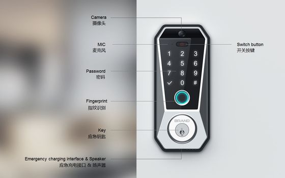 Tuya WIFI Digital Smart Door Lock mit Speicherkart und Fingerabdruck