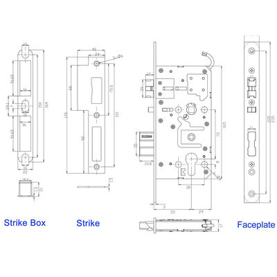 Silberner Europäischer Standard EN12209 Motor Innen Elektronisches Schloss Körper Schließvorrichtung Metallschloss