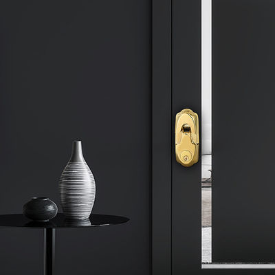 Holztür Hochsicherheit Goldfarbe Wasserdicht Schiebe-Smart Fingerabdruck Türverschluss 42,1 * 35,6 * 51,5 cm