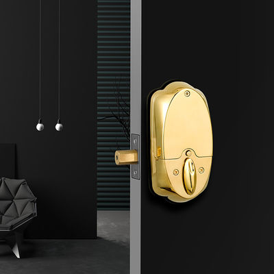 Holztür Hochsicherheit Goldfarbe Wasserdicht Schiebe-Smart Fingerabdruck Türverschluss 42,1 * 35,6 * 51,5 cm