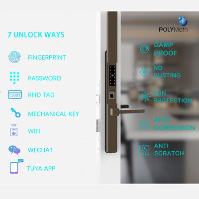 Digitale Schlüssellose Wasserdichte Tuya WiFi App Smart Door Lock Biometrischer Fingerabdruck Griff