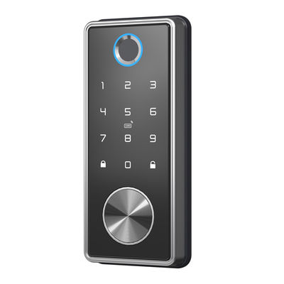 Sliver Multifunktionales Smart Door Lock mit Fingerabdruck Passwort und Kartenfunktionen