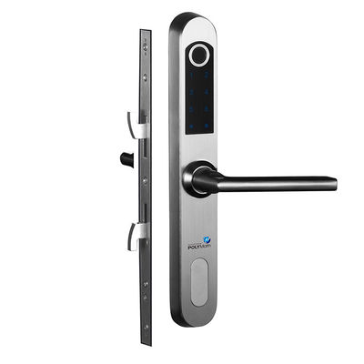 Smart Lock aus Edelstahl mit Griff in Silberfarbe