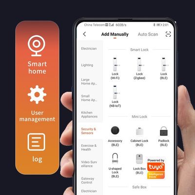 Aluminium Tür TUYA Smart Lock mit Fingerabdruckerkennung und Speicher für Speicherkarten