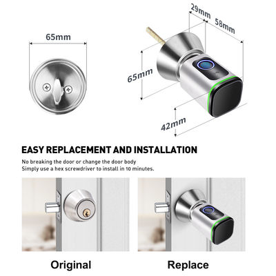 Einfache Diy Installation Smart System Tuya APP Türschloss Schlüssellose verbundene BLE Fingerabdruckkarte