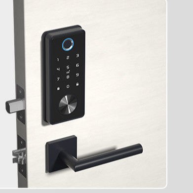 Schwarzes Smart WiFi Tuya Fingerabdruck Digitales Türschloss mit Code APP und Fingerabdruck