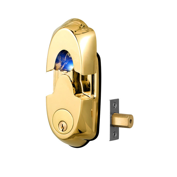Holztür Hochsicherheit Goldfarbe Wasserdicht Schiebe-Smart Fingerabdruck Türverschluss 42,1 * 35,6 * 51,5 cm