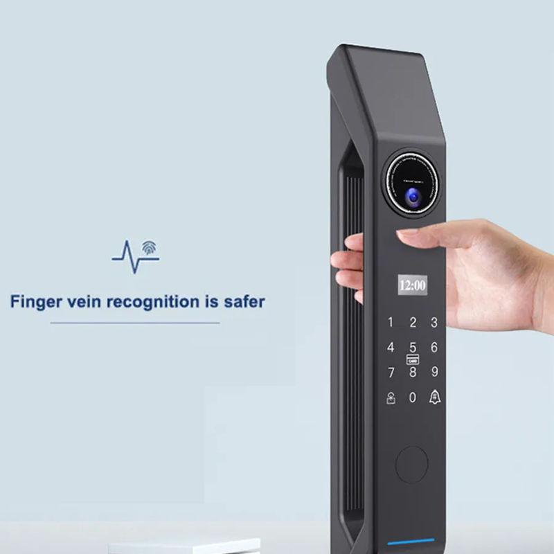 Silberblau Mocha Digital Smart Door Lock Fingerabdruck/Passwort/Karte Entsperren 100 Kapazität